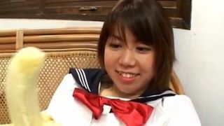 ai kazumi in school uniform sucks cock